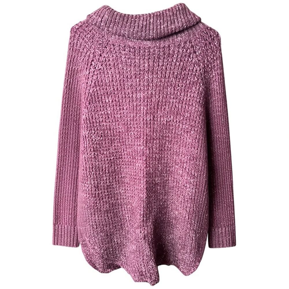 Free People Purple Soft Knit Oversized Pullover Sweater, S - Picture 7 of 11